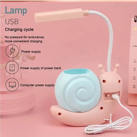 Cute Snail Desk Lamp Kid LED Night Light Reading Lamp
With Pen Organizer Light‼️ - Picture 3 of 4